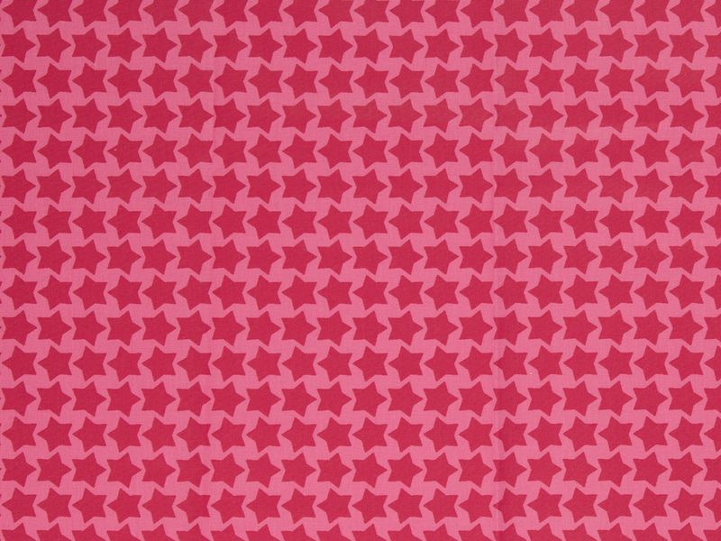 Beschichtete Baumwolle Farbenmix Staaars pink
