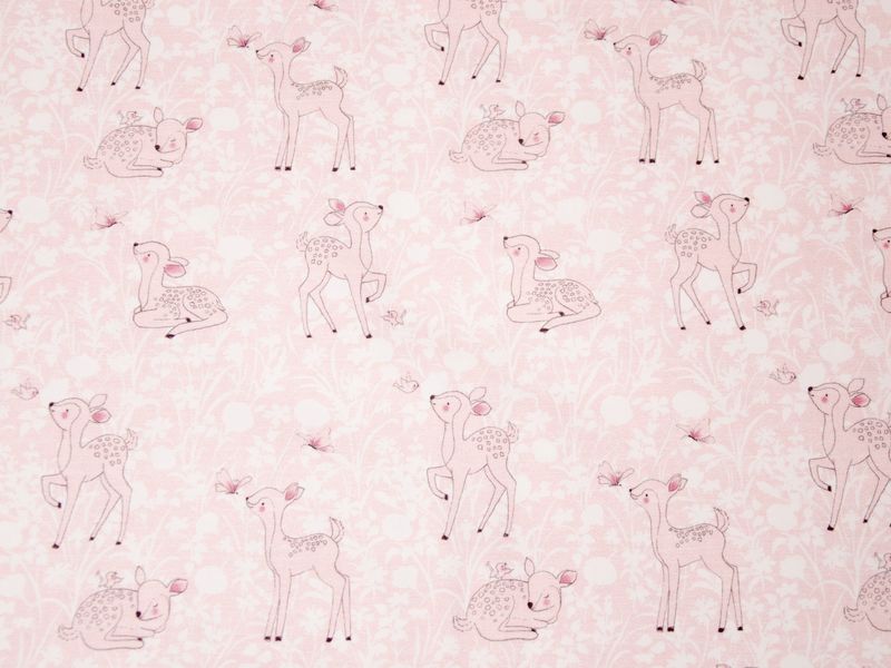 Baumwolljersey Hilco "Watercolor Bambi" rosa
