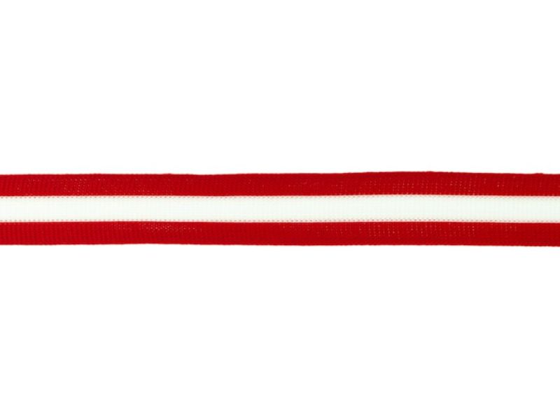 Seitliches Streifenband 25 mm rot - weiss