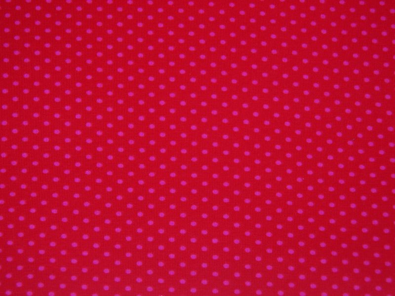 Baumwolljersey Punkte rot - pink
