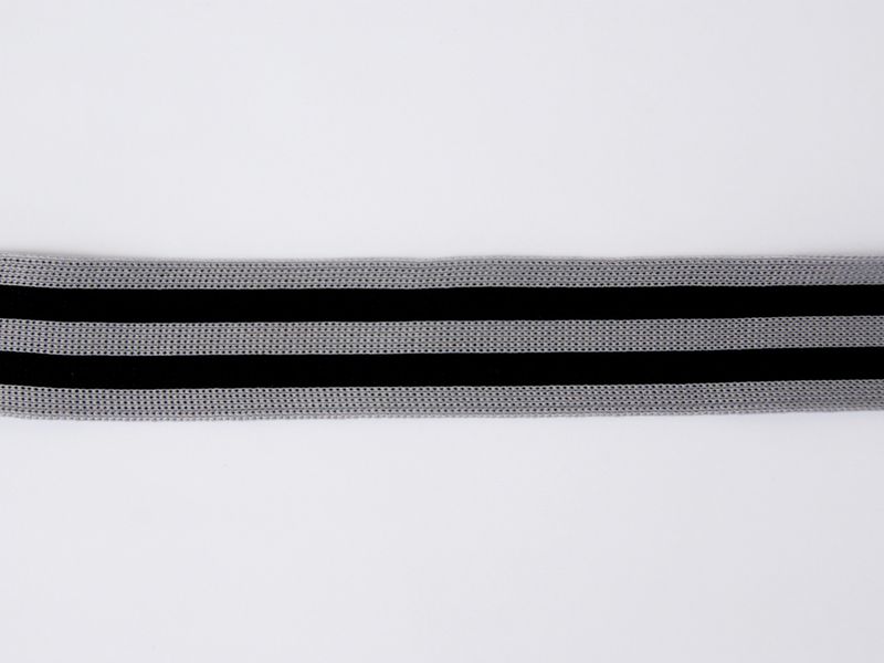 Seitliches Streifenband 25 mm grau - schwarz