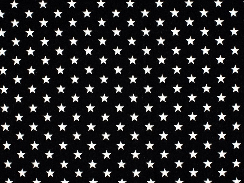 Baumwolljersey Sterne schwarz - weiss