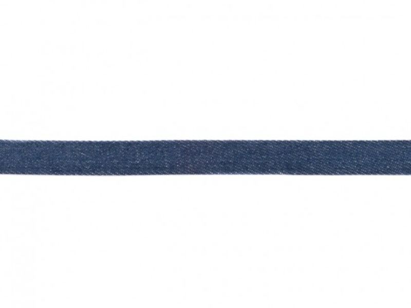 Flachkordel Denim 15 mm blau