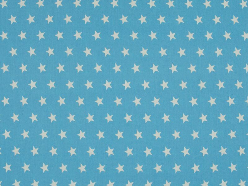 Baumwollstoff Sterne hellblau