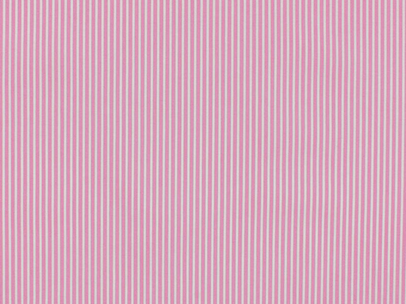 Baumwollstoff Streifen rosa - weiss