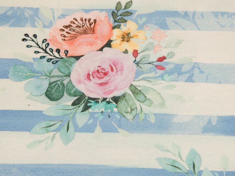 Sommersweat Hilco "Girls Stripe" gestreift blau weiss mit Blumen von Hilco