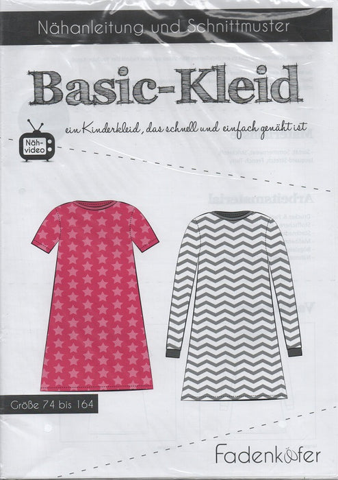 Kinder Basic-Kleid Gr. 74-164 von Fadenkäfer