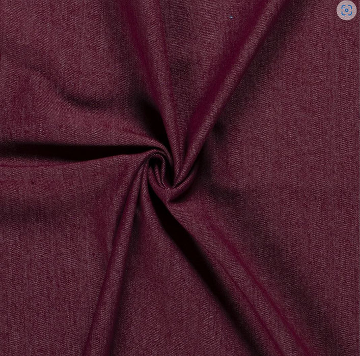 Jeans stretch Stoff vorgewaschen uni bordeaux