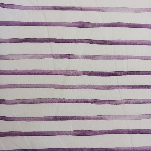 Baumwollpopeline gestreift weiss violett
