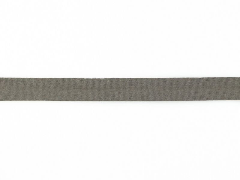 Double Gauze/Musselin - Schrägband 20 mm warmes mausgrau