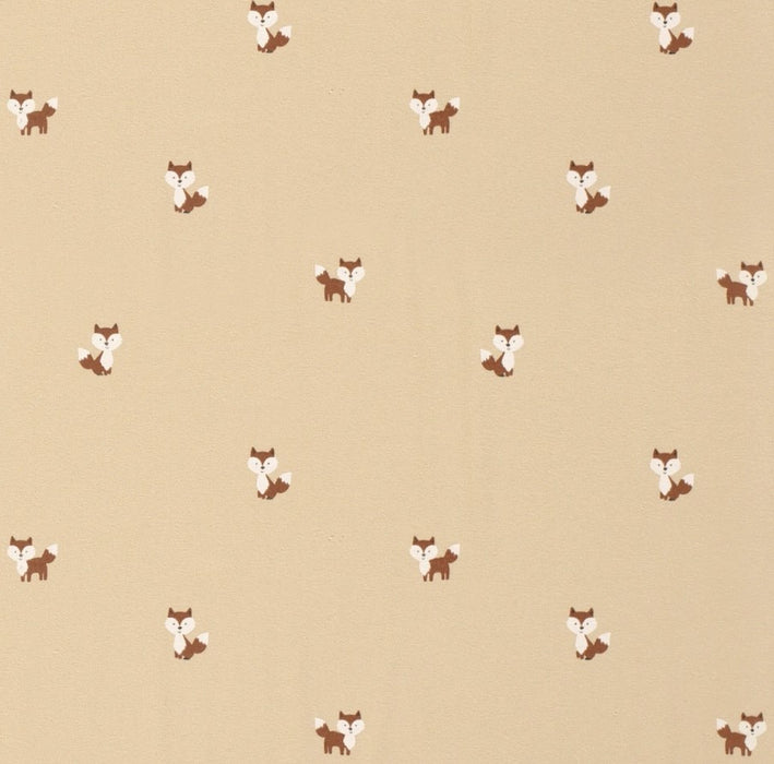 Baumwolljersey bedruckt mit Füchse beige