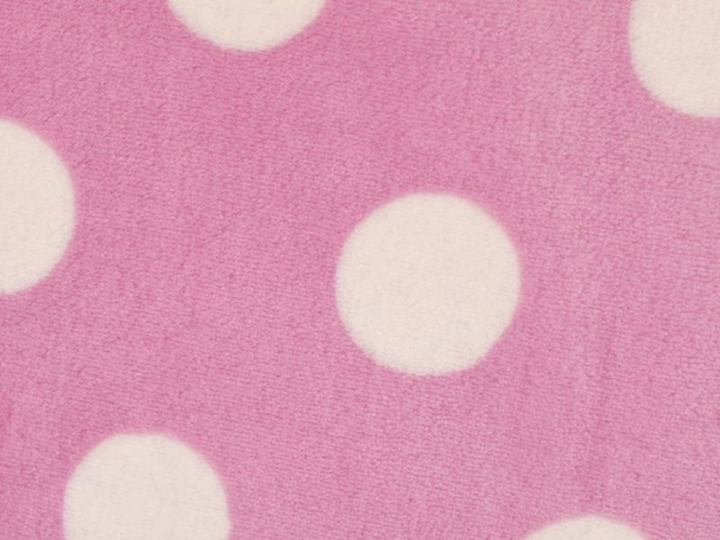 Kuschelfleece Microfleece Punkte rosa - weiss