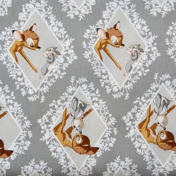 Baumwollstoff Bambi grau