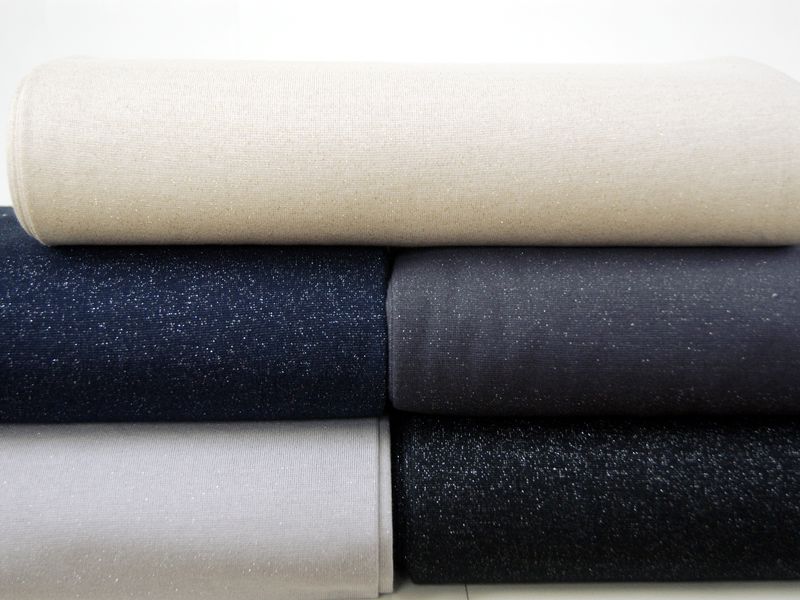 Glattbündchen Lurex schwarz - silber