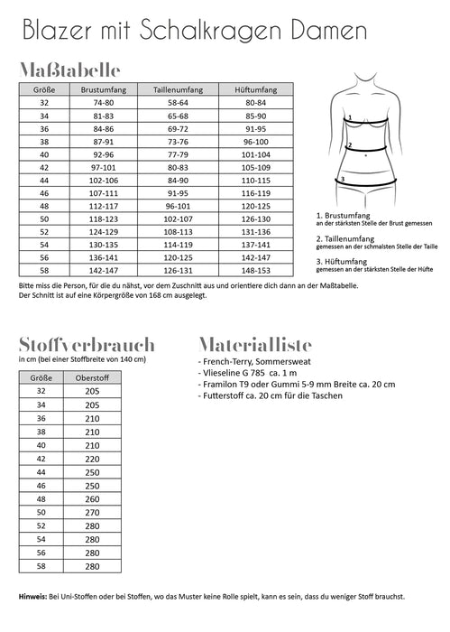 Blazer mit Schalkragen Damen von Fadenkäfer