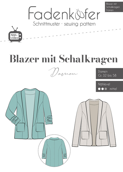 Blazer mit Schalkragen Damen von Fadenkäfer