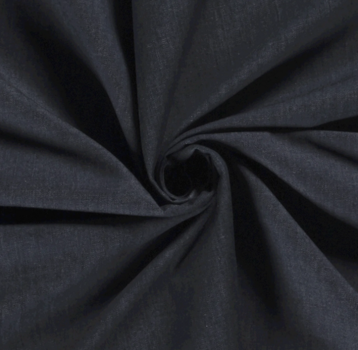 Jeans Stoff vorgewaschen Uni Marine