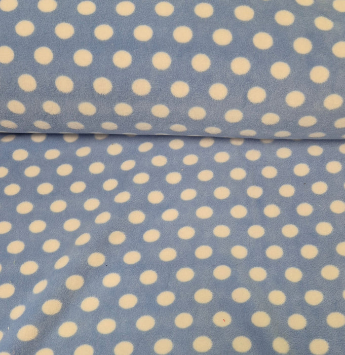 Faserpelz Stoff hellblau Punkte