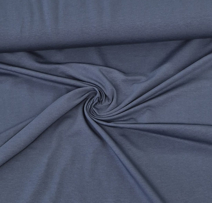French Terry Stoff Uni dunkles indigo blau