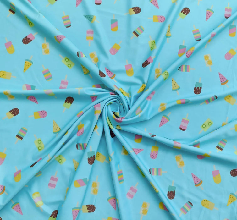 Swimwear Jersey UPF50 Recycled Stoff digital Eiscreme türkis