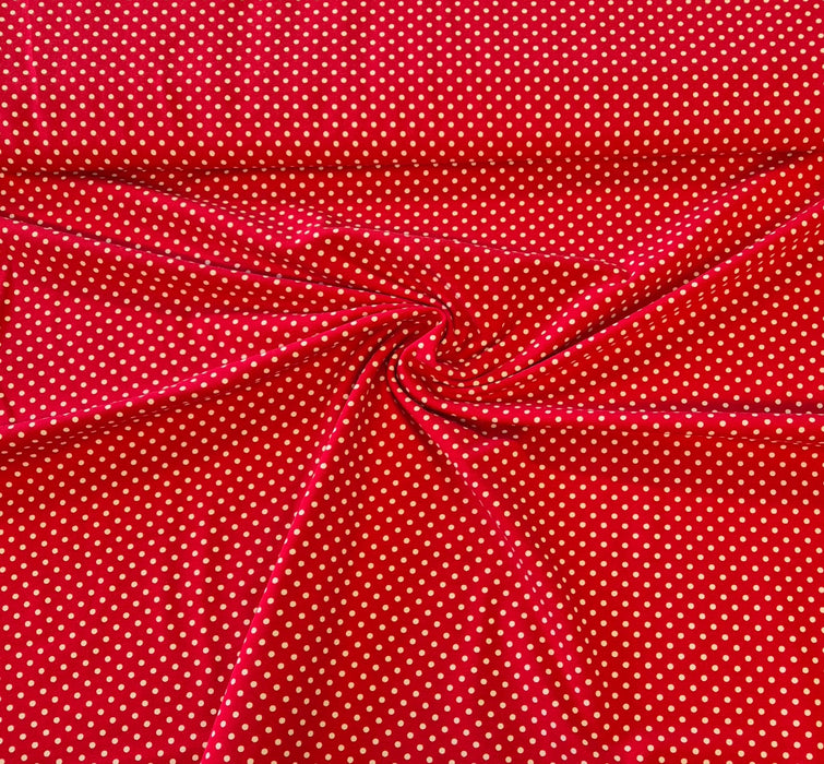 Baumwolljersey Punkte rot