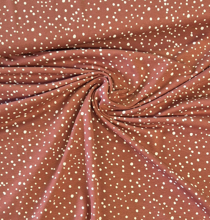 Baumwolljersey Dots Rehbraun