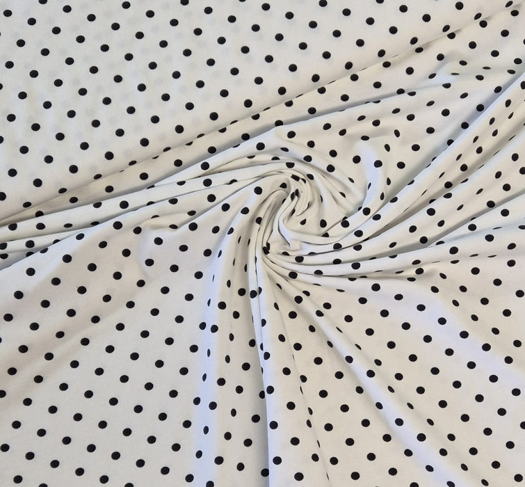 Baumwolljersey Punkte weiss-schwarz