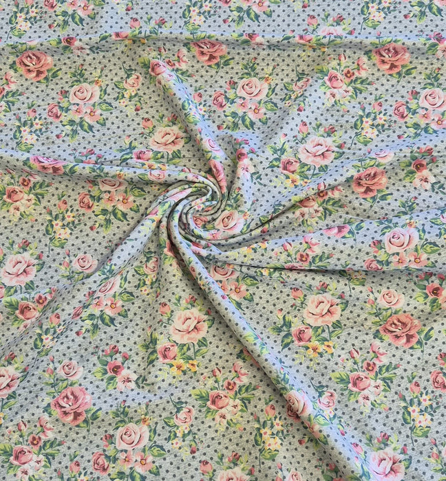 Sweat mit Blumen, Reststück à 1.1 m