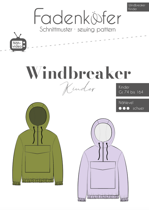 Schnittmuster Windbreaker Kinder von Fadenkäfer