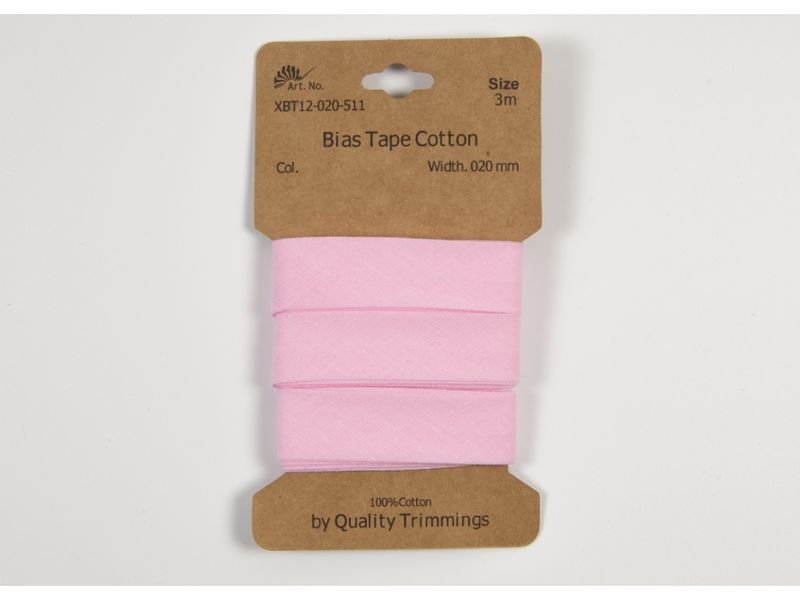 Schrägband Baumwolle 20 mm rosa - Länge: 3 m