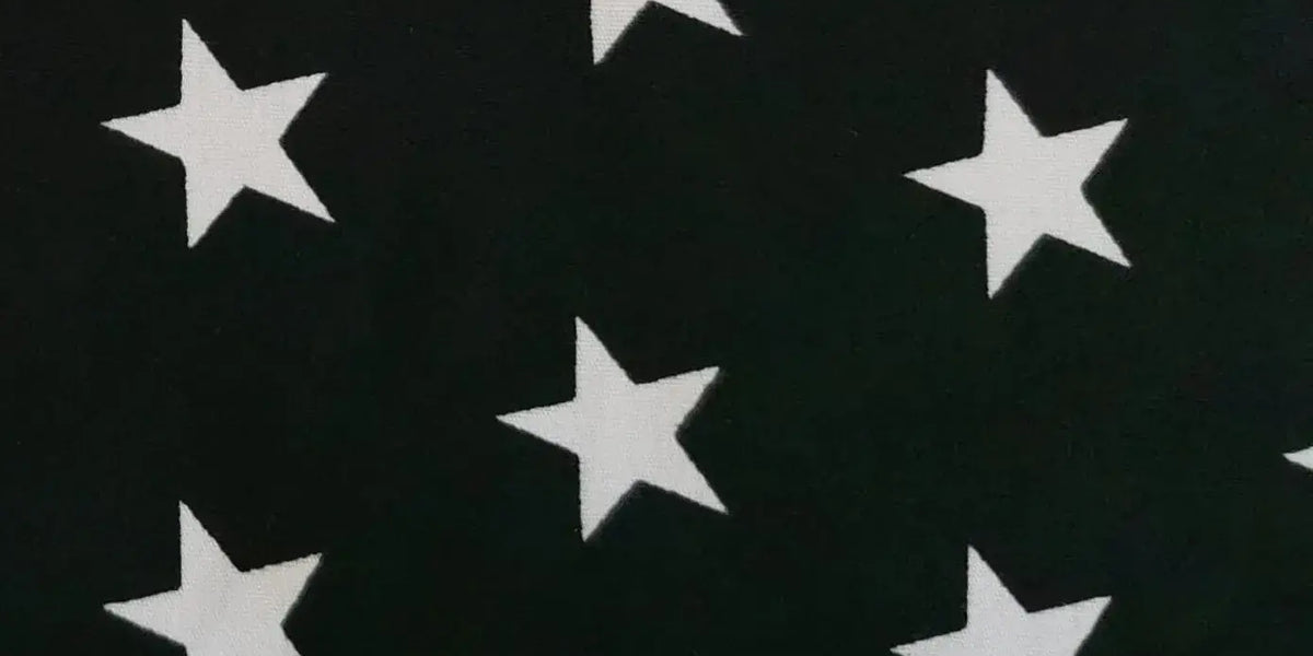 Baumwollstoff schwarz gosse Sterne weiss — - Main Image