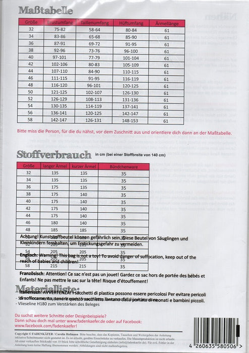 Damen Kleid Mila Gr. 32-58 von Fadenkäfer