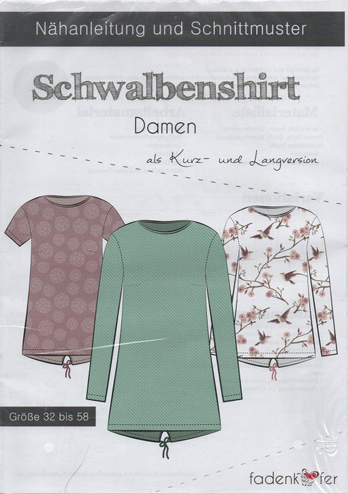 Damen Schwalbenshirt Gr. 32-58 von Fadenkäfer