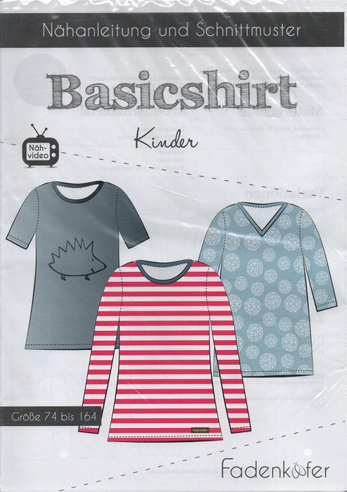 Kinder Basicshirt Gr. 74-164 von Fadenkäfer