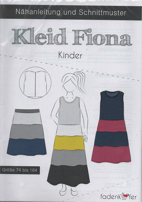Schnittmuster Kinder Kleid Fiona Gr 74-164 von Fadenkäfer