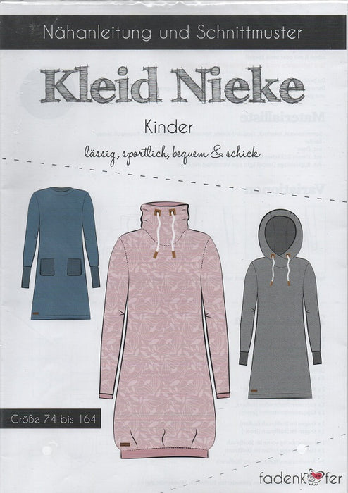 Kinder Kleid Nieke Gr. 74-164 von Fadenkäfer