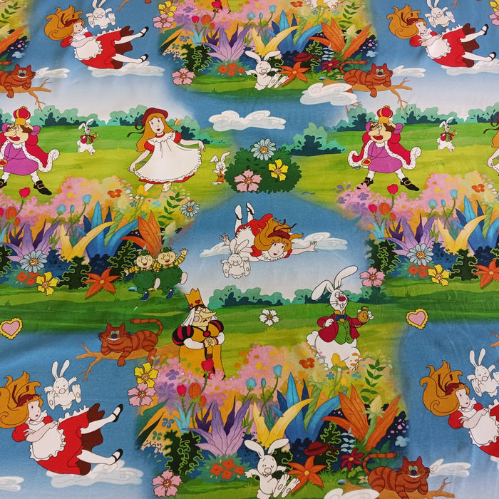 Baumwolljersey "Alice im Wunderland" bunt