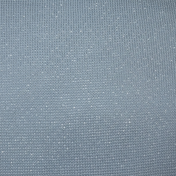 Glattbündchen Lurex dusty blue-silber