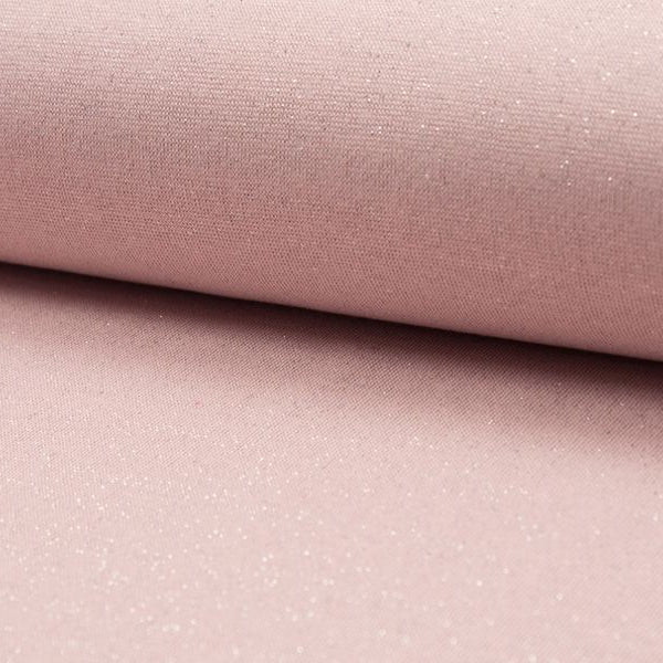 Glattbündchen Lurex altrosa - silber