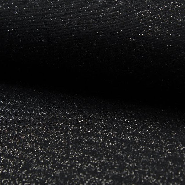 Glattbündchen Lurex schwarz - silber