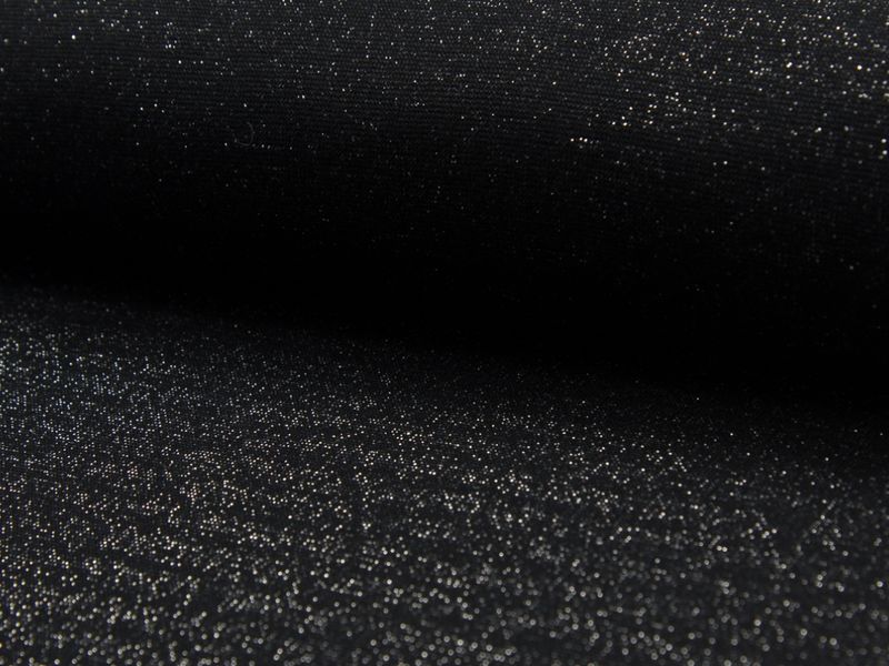 Glattbündchen Lurex schwarz - silber