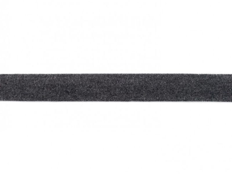 Elastisches Jersey - Schrägband 20 mm dunkelgrau - meliert