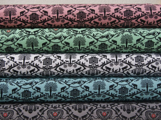 Baumwolljersey Scherenschnitt Digitaldruck hellgrau —