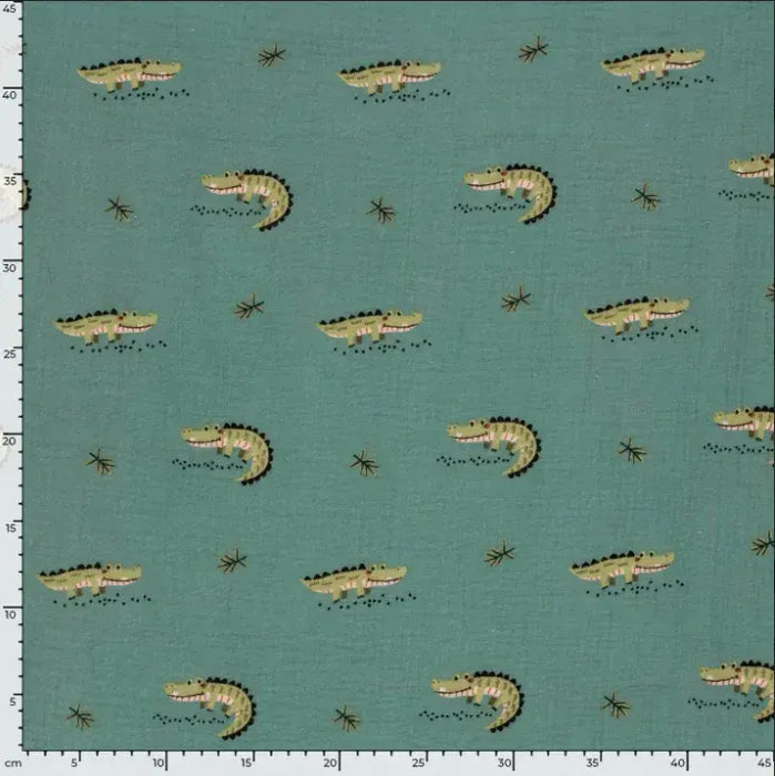 krokodile-gruen-baumwolle-musselin-stoffe-stoffpilz