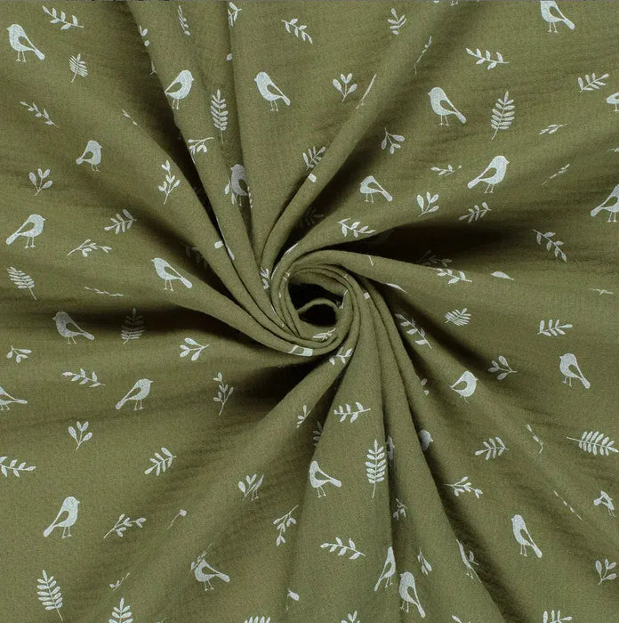 Musselin Stoff Meterware Stoff Grün Baumwoll Musselin Stoff