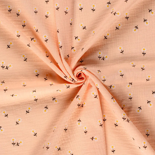 Gaensebluemchen-blumen-lachs-bedruckt-baumwolle-musselin-stoffe-stoffpilz