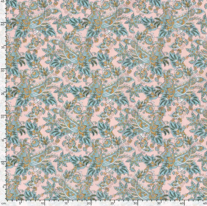 Baumwolle Popeline Stoff Blumen Abstrakt pink