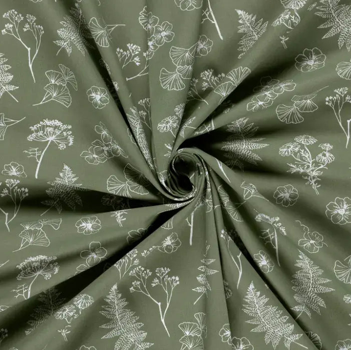 blumen-weiss-baumwolle-popeline-khakigruen-stoff-stoffpilz