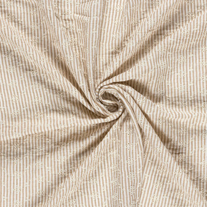 beige-streifen-blumen-stickerei-uni-stoffe-stoffpilz