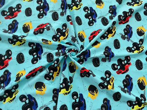 monster-truck-tuerkis-baumwollejersey-stoff-stoffpilz